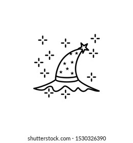 Halloween hat magic witch wizard icon. Element of Halloween icon