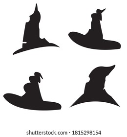 Halloween hat diseño vector de silueta negro y blanco SVG sticker Gráficos