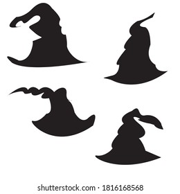 Halloween hat Silhouette vector design black and white SVG Sticker graphics 