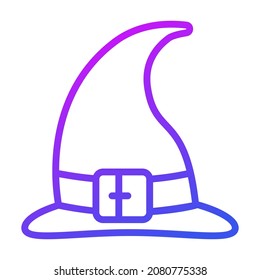 Halloween hat vector outline icon.