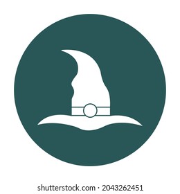 Halloween hat white glyph with color background vector icon which can easily modify or edit 