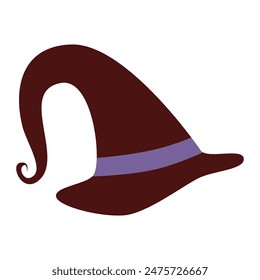 Halloween hat, witch costume. Isolated vector illustration for holiday design