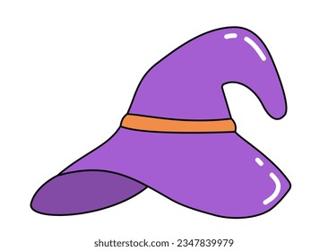 Halloween hat. Halloween witch hats fancy seamless border vector