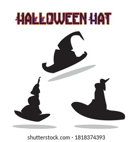 Halloween hat witch hats Silhouette vector design black and white SVG Sticker graphics 