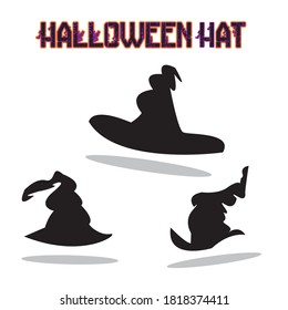 Halloween hat witch hats Silhouette vector design black and white SVG Sticker graphics 