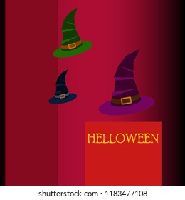 halloween hat witches night vector