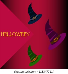 halloween hat witches night vector