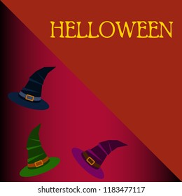 halloween hat witches night vector