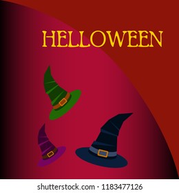 halloween hat witches night vector