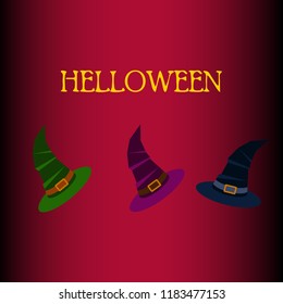 halloween hat witches night vector