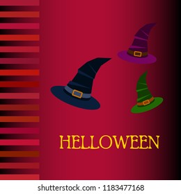 halloween hat witches night vector