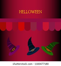 halloween hat witches night vector