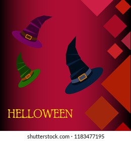 halloween hat witches night vector