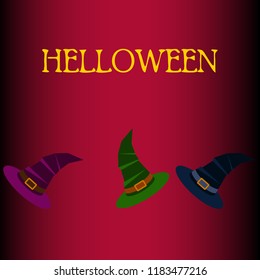 halloween hat witches night vector
