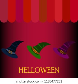 halloween hat witches night vector
