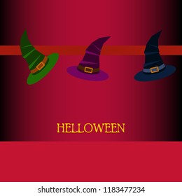 halloween hat witches night vector