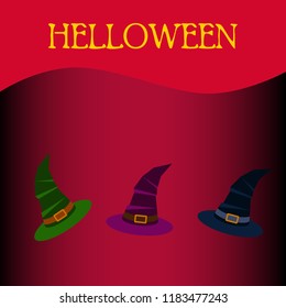 halloween hat witches night vector