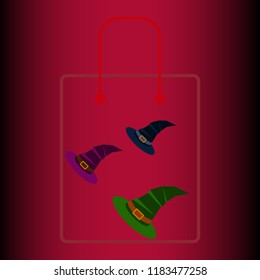 halloween hat witches night vector