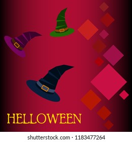 halloween hat witches night vector