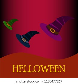 halloween hat witches night vector