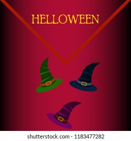 halloween hat witches night vector