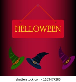 halloween hat witches night vector