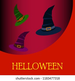 halloween hat witches night vector