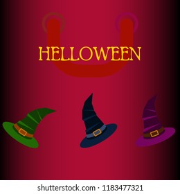 halloween hat witches night vector
