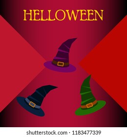 halloween hat witches night vector