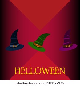 halloween hat witches night vector