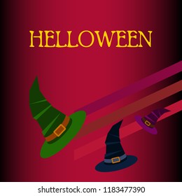 halloween hat witches night vector