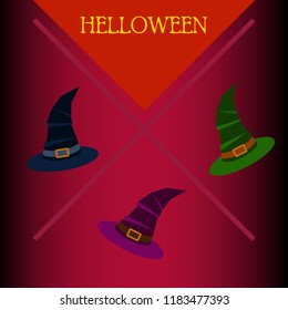 halloween hat witches night vector