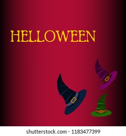 halloween hat witches night vector