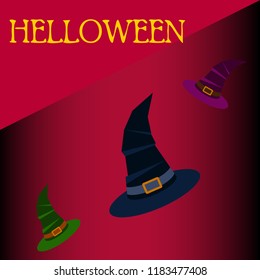 halloween hat witches night vector