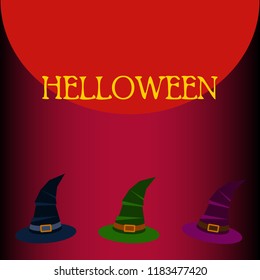halloween hat witches night vector