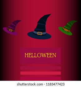 halloween hat witches night vector