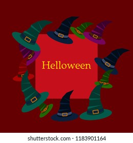 halloween hat witches night vector
