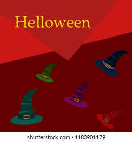 halloween hat witches night vector