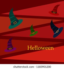 halloween hat witches night vector