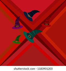 halloween hat witches night vector