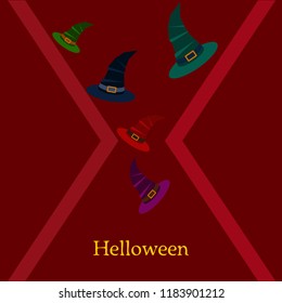 halloween hat witches night vector