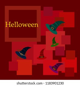 halloween hat witches night vector