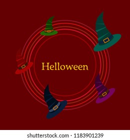 halloween hat witches night vector