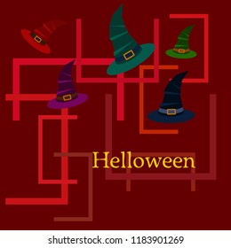 halloween hat witches night vector