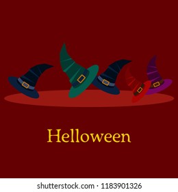 halloween hat witches night vector