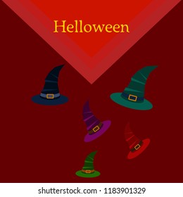 halloween hat witches night vector