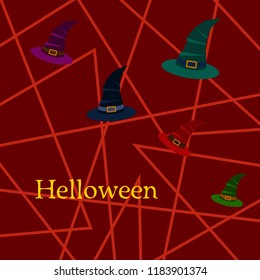 halloween hat witches night vector