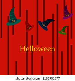 halloween hat witches night vector