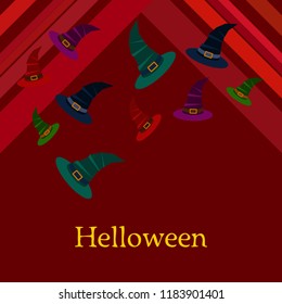 halloween hat witches night vector