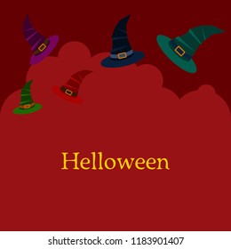 halloween hat witches night vector